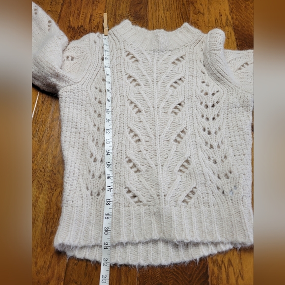 Point Sur Pointelle Sweater In Natural Alpaca Wool Blend Open Knit Size XS - Picture 8 of 8
